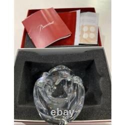 Figurine en cristal Baccarat Maneki Neko motif chanceux chat Clair en bon état