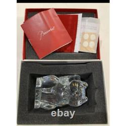 Figurine en cristal Baccarat Maneki Neko motif chanceux chat Clair en bon état