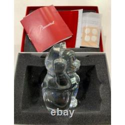 Figurine en cristal Baccarat Maneki Neko motif chanceux chat Clair en bon état