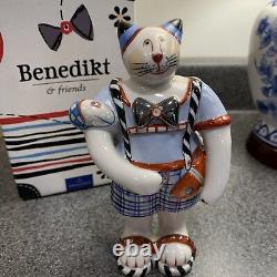 Figurine en porcelaine de chat TOMCAT de la famille Benedikt de Villeroy & Boch avec boîte