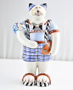 Figurine en porcelaine de chat TOMCAT de la famille Benedikt de Villeroy & Boch avec boîte - Rare