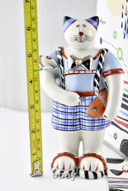 Figurine en porcelaine de chat TOMCAT de la famille Benedikt de Villeroy & Boch avec boîte - Rare