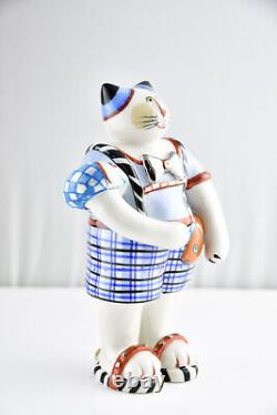 Figurine en porcelaine de chat TOMCAT de la famille Benedikt de Villeroy & Boch avec boîte, rare