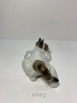 Figurine en porcelaine de chat accroupi Rosenthal Allemagne T Karner Devon Rex