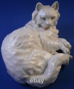 Figurine en porcelaine de chat antique Augarten Wien Vienne