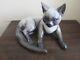 Figurine En Porcelaine De Chat Siamois Rosenthal Vintage D'allemagne 9,5