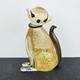 Figurine En Verre Chat Gambaro & Poggi Murano En Or 24 Carats Vintage