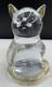 Figurine En Verre Cristal D'art De Sardaigne, Statue De Chat Chachka Faite à La Main En Italie, Or 24k