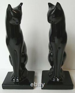 Frankart Assis Cat Bookends Art Déco Moderne Dans Une Finition Noire Une Paire USA 8