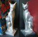 Frankart Assis Chat Serre-livres Art Déco Moderne 8 Pouces De Hauteur En Aluminium Sablé Une Paire Usa