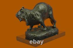 Grande Sculpture Statue De Bronze Feline Big Cat African Art Déco Décoration Intérieure Nr