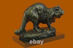 Grande Sculpture Statue De Bronze Feline Big Cat African Art Déco Décoration Intérieure Nr