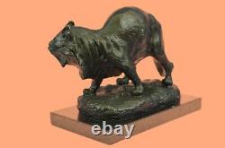 Grande Statue De Bronze Sculpture Feline Big Cat Art African Deco Accueil Décoration