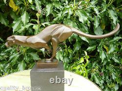 Guépard De Sprint, Sculpture Chaude De Fonte D’animal De Statue De Bronze Pur