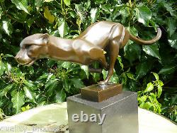 Guépard De Sprint, Sculpture Chaude De Fonte D’animal De Statue De Bronze Pur