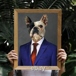 Habillé Greyhound Portrait Custom Dog Drôle Custom Wall Art Pet Fun Art