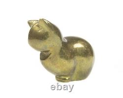 Hagenauer Cat Figurine Whw Autriche Moderniste Brass Kitty MID Century Art Déco
