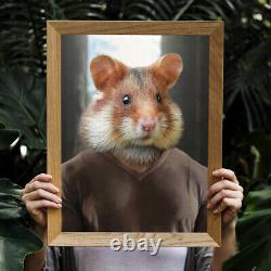 Hamster En Sweater Portrait Numérique Animal Mur D'art Chien Drôle Cat Regal Pet Loss