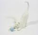 Herend, Chat Blanc Jouant Avec Une Balle, Figurine En Porcelaine Peinte À La Main ! (i143)