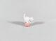 Herend, Petit Chaton Blanc, Figurine Miniature En Porcelaine Peinte à La Main (i211)