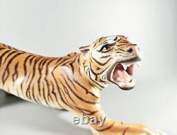 Herend, Tigre de chasse Grand Félin 17, Figurine en porcelaine peinte à la main Mcd! (j042)