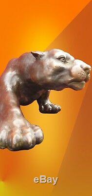 Hot Cast Statue En Bronze Panthère Animal Figure Sculpture Cougar Big Cat Figurine
