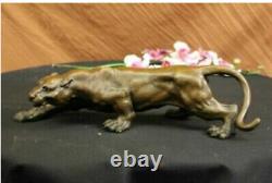 Jaguar Panther Leopard Cougar Big Cat Collector Artwork Bronze Statue Art Deco