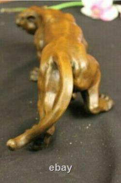 Jaguar Panther Leopard Cougar Big Cat Collector Artwork Bronze Statue Art Deco