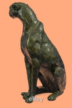 Jaguar Panther Leopard Cougar Big Cat Voiture De Collection Bronze Décor Statue Art Déco