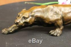 Jaguar Panthère Léopard Cougar Grand Chat Collectionneur Oeuvre Statue Bronze Art Déco
