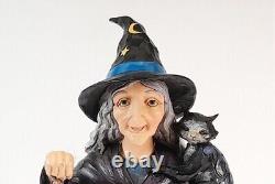Jim Shore 6003366 Sorcière Chat Noir Fantôme 20 Figurine d'Halloween avec LANTERNE MANQUANTE