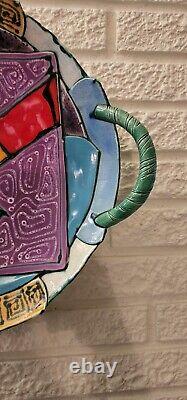 Juozas Rasa Saldaitis Art Pottery Colorful Abstract Wall Platter Bowl Signé