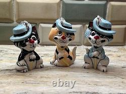 LORNA BAILEY FIGURINES DE CHAT Les Trois Pussketeers PAWTHOS, PURRTHOS, ARMEOW CHAT