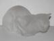 Lalique 9 Long Frosted Crystal Glass Cat Chat Couché #11602 Exc! Achetez-le Maintenant