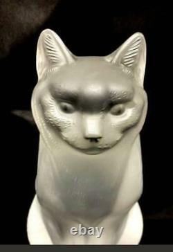 Lalique Chat Assis Verre Objet / Figurine / Antique
