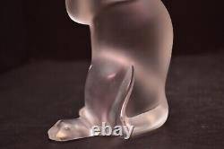 Lalique Crystal Cat Kitten Rire Jouer Frosted Figurine Sculpture 1217200