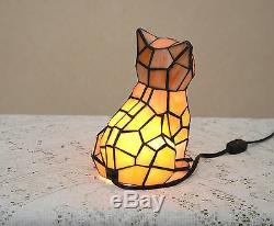 Lampe De Table Lumineuse De Nuit En Verre Teinté Kitty Cat
