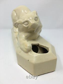 Lampe chat en céramique Art Déco vers 1930 - Lampe ancienne en céramique de style Art Déco