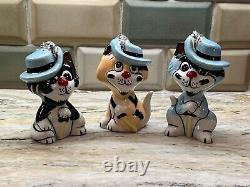 Lorna Bailey Les Trois Pussketeers Pawthos, Purrthos, Armeow Cat Figurines