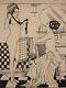 Lucien Guy (xix-xx) Encre Chine 2 Femmes Nues Nu Érotique Époque Art Déco 1930