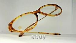 Lunettes Vintage Cartier Eclat Cat Eye Rare Color Amber N. O. S. Made In France