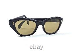 Lunettes de soleil HABY des années 1950, vintage, fabriquées en Égypte, véritables lunettes de style Art Déco en forme de yeux de chat noirs.