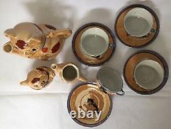 Lustreware Japon Art Déco Cat Tea Set Enfants 4 Tasses Soucoupes Teapot Creamer