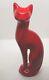 Mcm Art Déco Figurine En Céramique Rouge Flamboyant