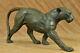 Main Vintage Bronze Accueil Art Déco Cat Statue Plinth Rembrandt Bugatti Affaire