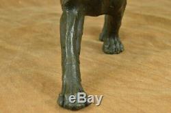 Main Vintage Bronze Accueil Art Déco Cat Statue Plinth Rembrandt Bugatti Affaire