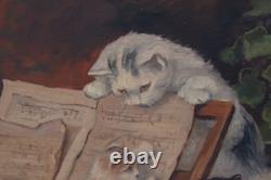 Mehoffer, chats de famille, peinture ancienne, famille de chats, peinture Art Déco