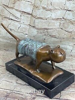 Méthode de la cire perdue Botero Cat Feline Sculpture en bronze Figurine Cadeau Déco