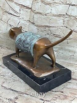 Méthode de la cire perdue Botero Cat Feline Sculpture en bronze Figurine Cadeau Déco