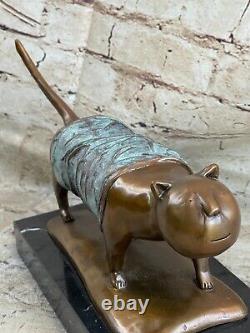 Méthode de la cire perdue Botero Cat Feline Sculpture en bronze Figurine Cadeau Déco